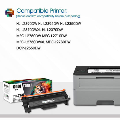 10 PK High Yield TN730 TN760 Toner Cartridge for Brother DCP-L2550DW MFC-L2750DW