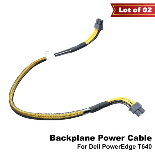 Lot of 2 Dell 35cm Backplane Power Cable NVMe 1x 8-pin to 1x 8-pin T640 M16DC