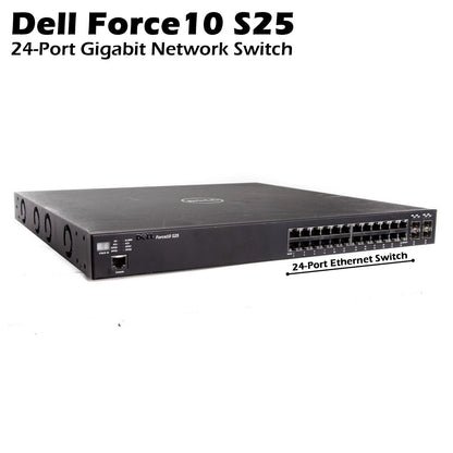 Dell Force 10 S25-01-GE-24P-DC-2 24-Port Ethernet Gigabit network Switch 0HJJP