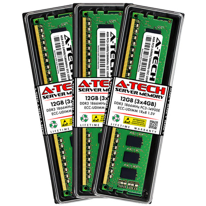 A-Tech 12GB 3x 4GB PC3-14900E ECC Unbuffered DDR3 1866MHz DIMM Server Memory RAM (NOT FOR HOME PC)