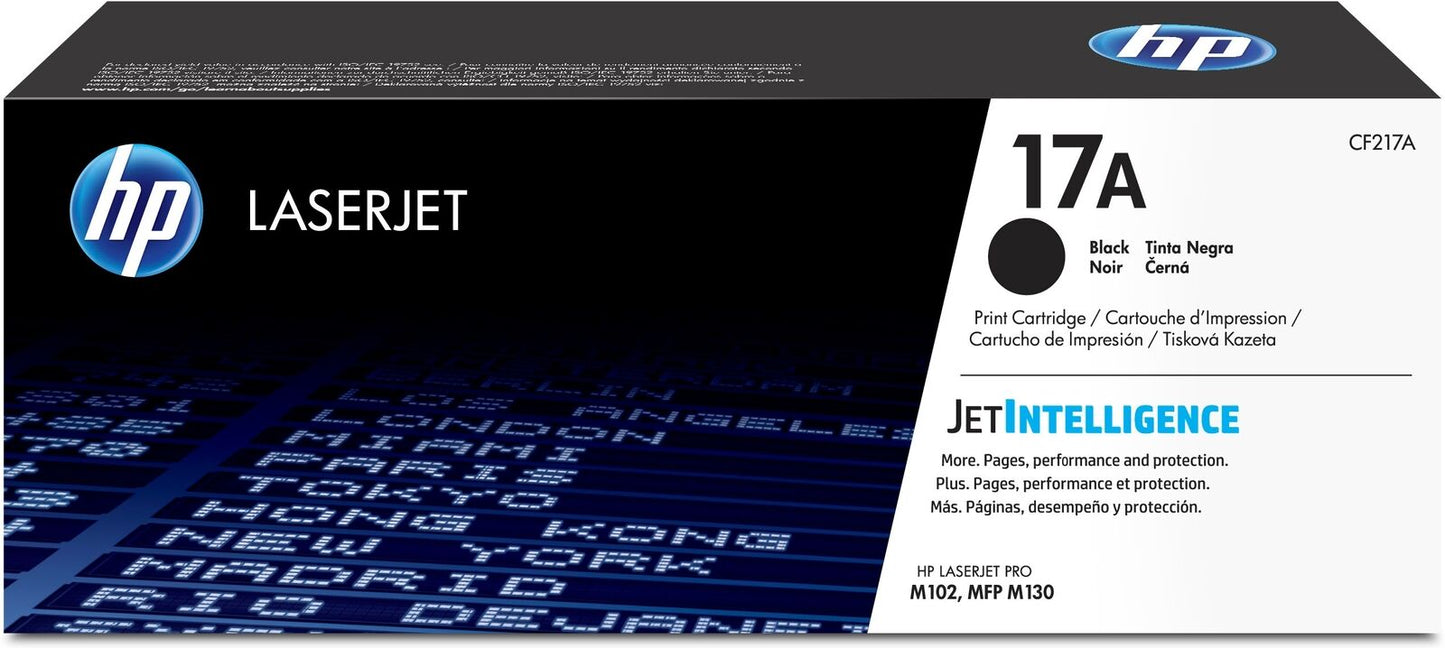 HP 17A Black Original LaserJet Toner Cartridge, ~1,600 pages, CF217A
