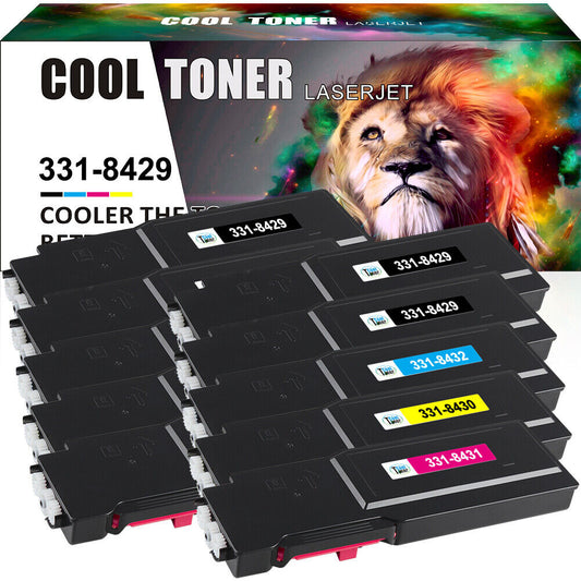 10 PACK C3760 Toner Cartridge Set for Dell C3760dn C3760n C3760dnf C3765dnf MF