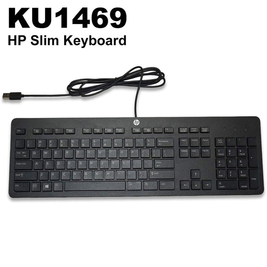 Lot 25 HP Business Slim USB Keyboard Black SK2120 KU1469 Wired QWERTY 803181-001