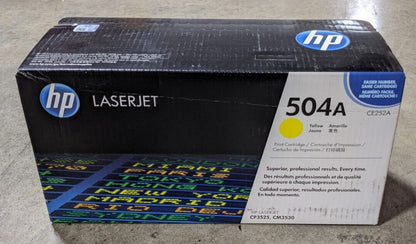 Genuine HP 504A CE252A Yellow Toner Cartridge 7K Page LaserJet CP3525 CM3530 NEW