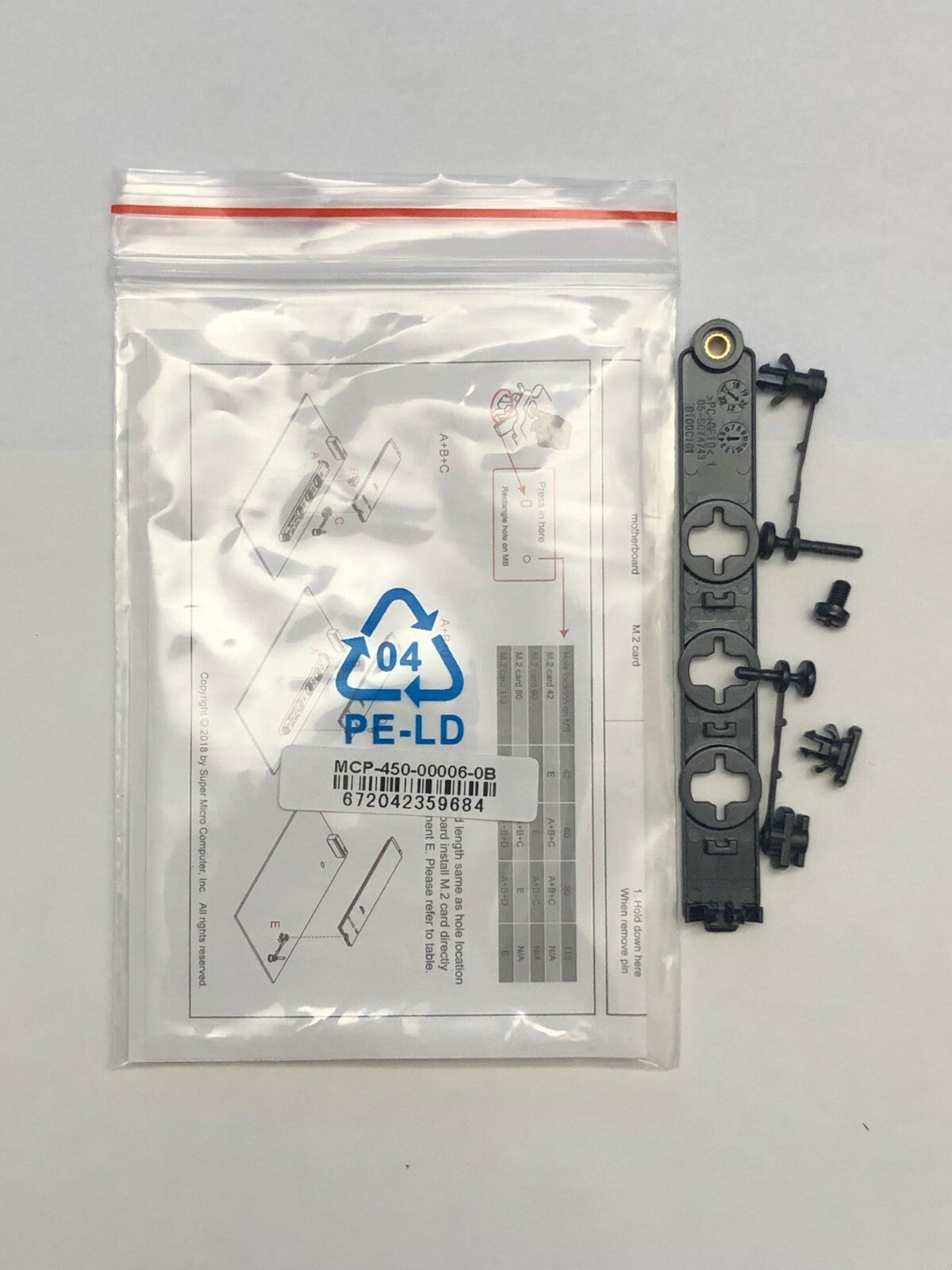 Supermicro MCP-450-00006-0B Plastic M.2 holder kit for X11SCA X11SCA-F X11SCA-W