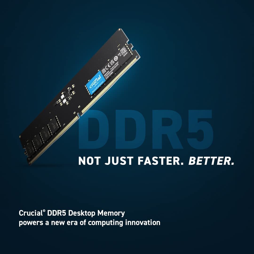 Crucial 64GB 2 x 32GB DDR5 5600MHz PC5-44800 Desktop RAM 288-Pin Memory UDIMM
