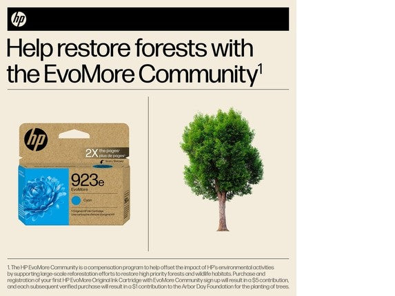 HP 923e EvoMore Cyan Original Ink Cartridge, 800 pages, 4K0T4LN