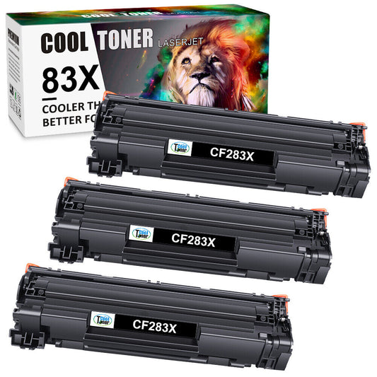 3PK CF283X 83X Black Toner Cartridge Compatible with HP LaserJet Pro M201n M202n