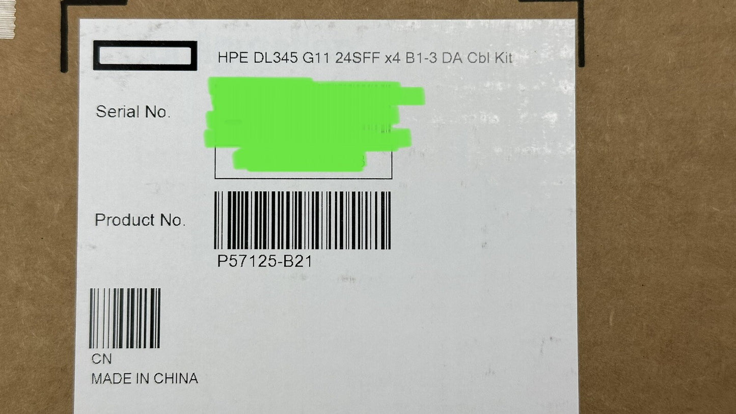 HPE P57125-B21 DL345 Gen11 24SFF x4 NVMe Box 1-2-3 Direct Attach Cable kit DA