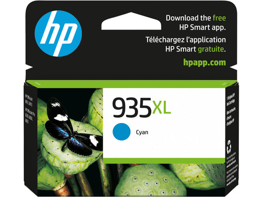 HP 935XL High Yield Cyan Original Ink Cartridge, ~825 pages, C2P24AN#140