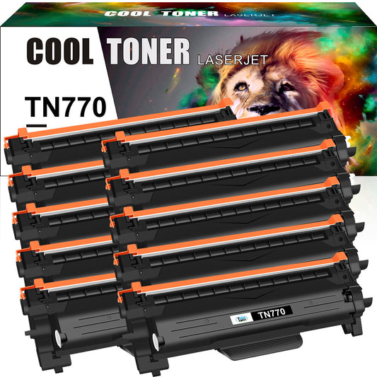 10x TN-770 TN770 Toner Compatible With Brother HL-L2370DW HL-L2370XL MFC-L2750DW