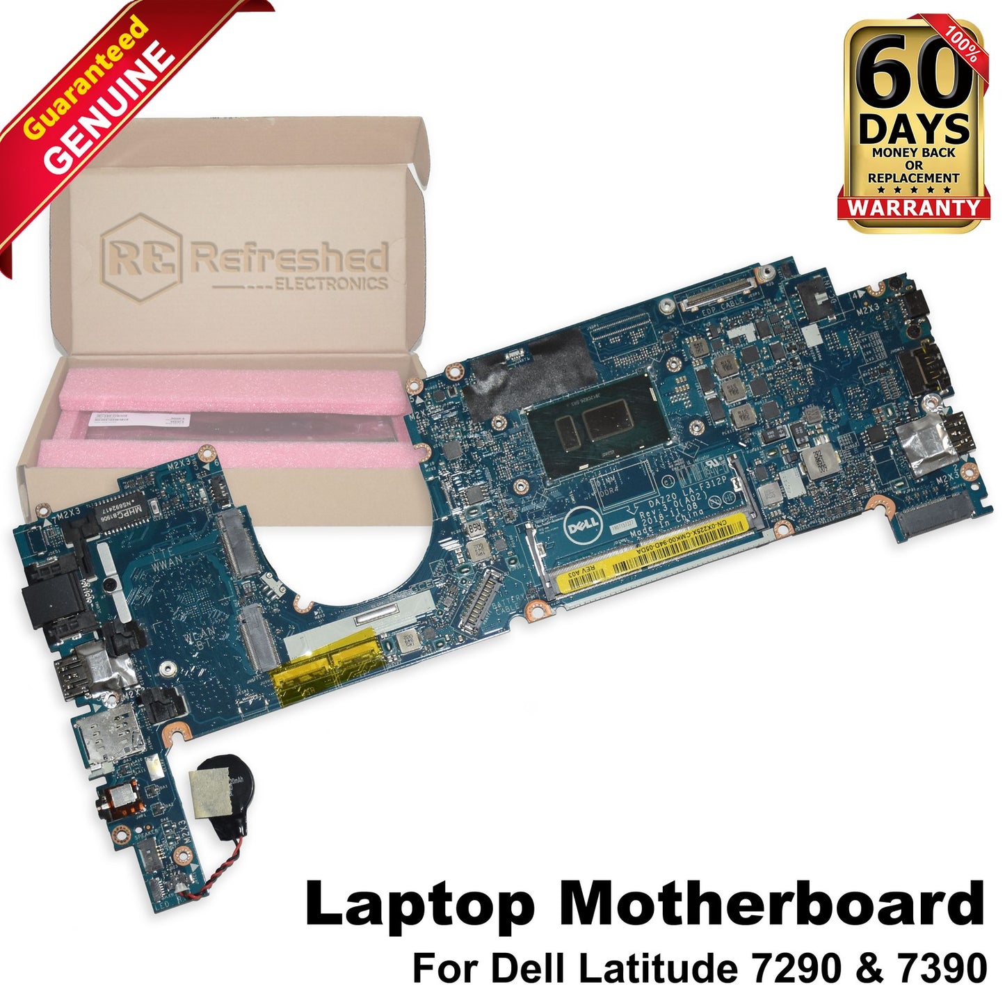 Dell Latitude 7290 7390 Laptop Motherboard Core i5-8250U 1.60GHz LA-F312P X225X