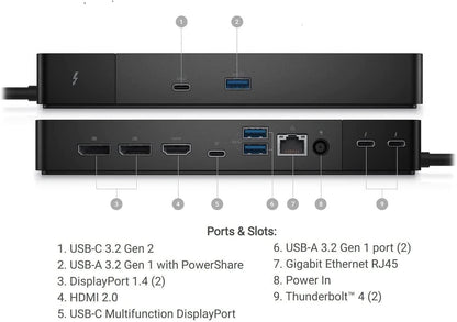 Dell Thunderbolt WD22TB4 / K20A Thunderbolt 4 USB-C Docking Staion MT6V9 180w AC