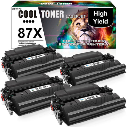 4PK CF287X Toner Cartridge Fits For HP Enterprise M506dh/ MFP M527dn /Pro M501dn