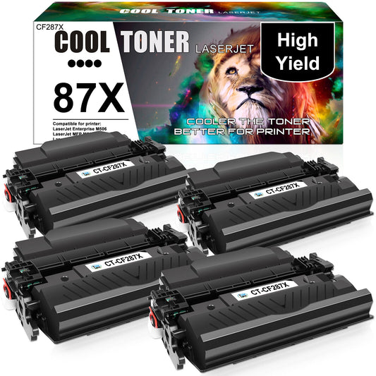 4PK CF287X Toner Cartridge Fits For HP Enterprise M506dh/ MFP M527dn /Pro M501dn