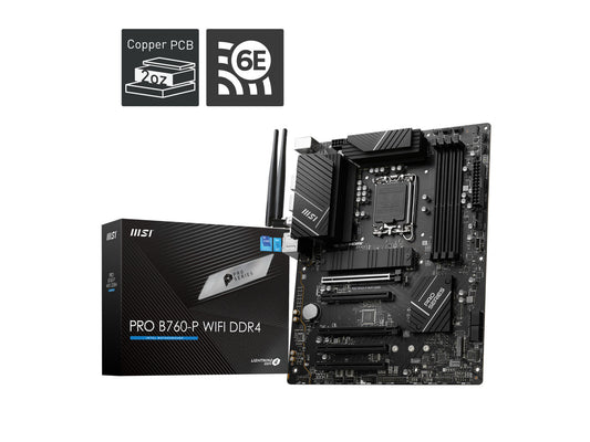 MSI PRO B760-P WIFI DDR4 LGA 1700 (l12th&13th Gen), SATA 6Gb/s Motherboard