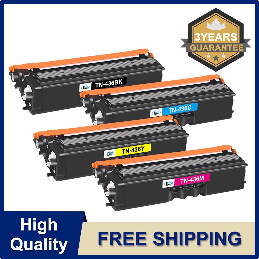 4 Pack TN-436 Toner TN433 Compatible for Brother HL-L8360CDWT L9310CDW L8900CDW
