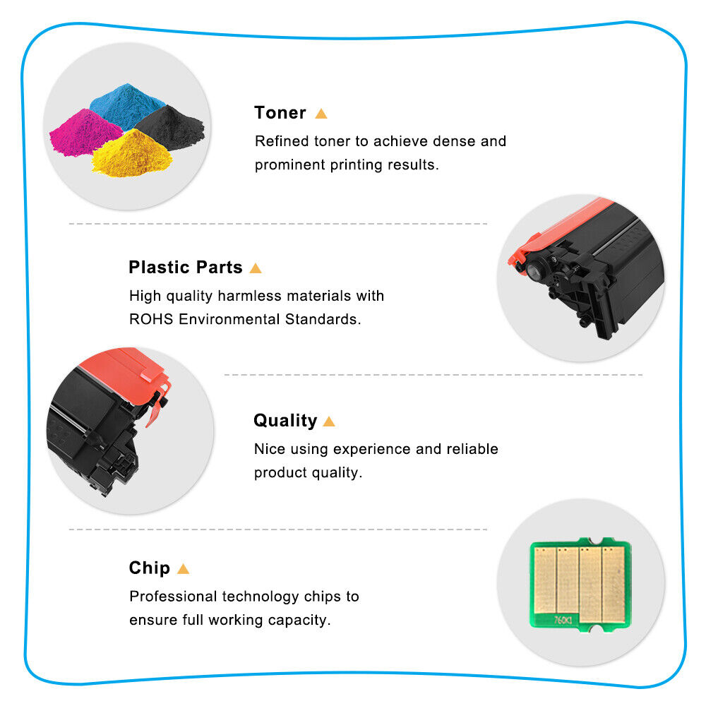 4PK TN 810 Toner Cartridge Compatible with Brother TN810 HL L9430CDN L9470CDN