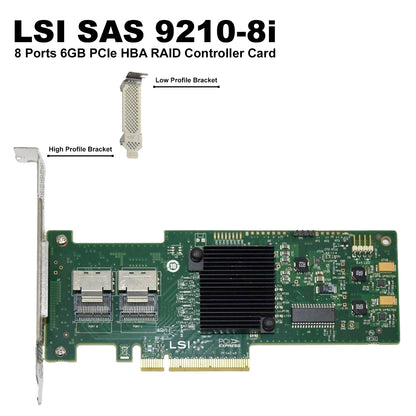 LSI SAS 9210-8i 8-Ports SAS/SATA 6Gb/s PCIe 2.0 RAID 0,1,1E,10 Controller HBA (NOT FOR HOME PC)