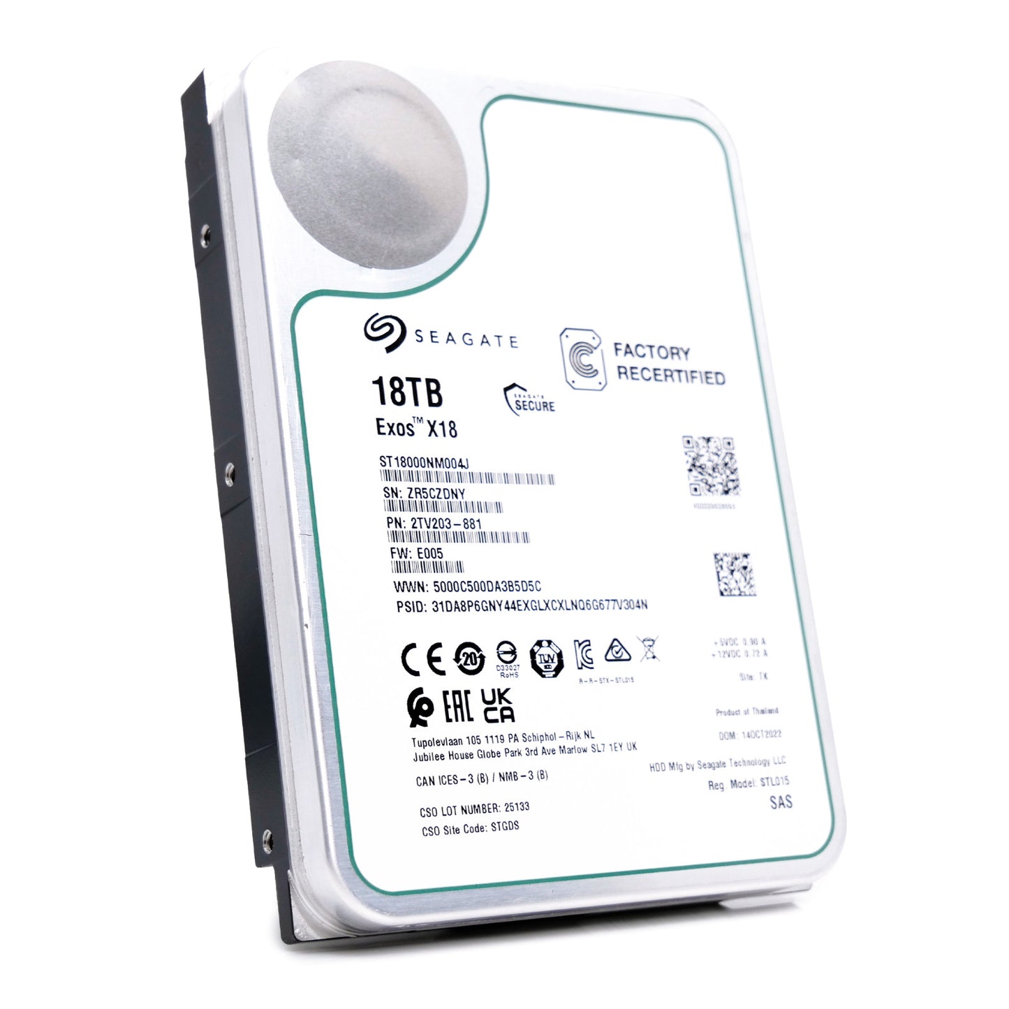 Seagate Exos X18 18TB SAS 12Gb/s 3.5" Enterprise HDD - ST18000NM004J (NOT FOR HOME PC)