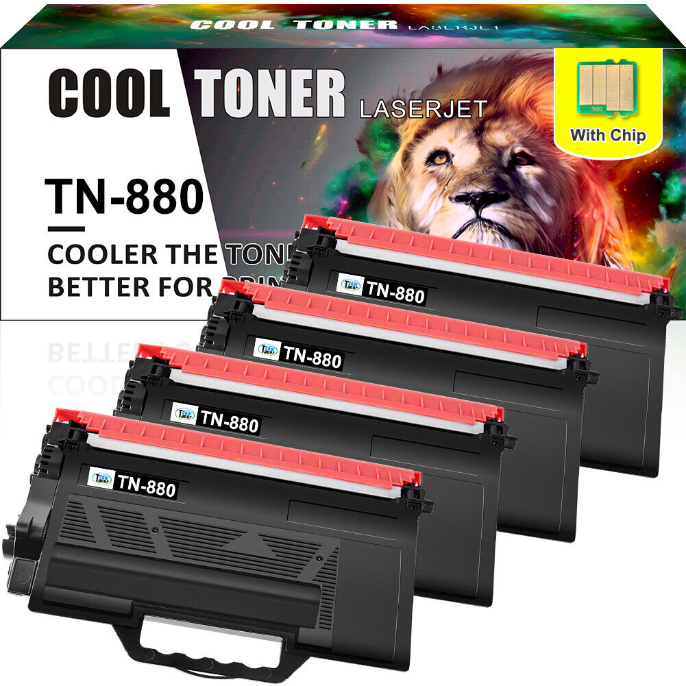 4 PACK TN880 Toner Compatible with Brother DCPL5900 6700 5600 5650 5700 5850
