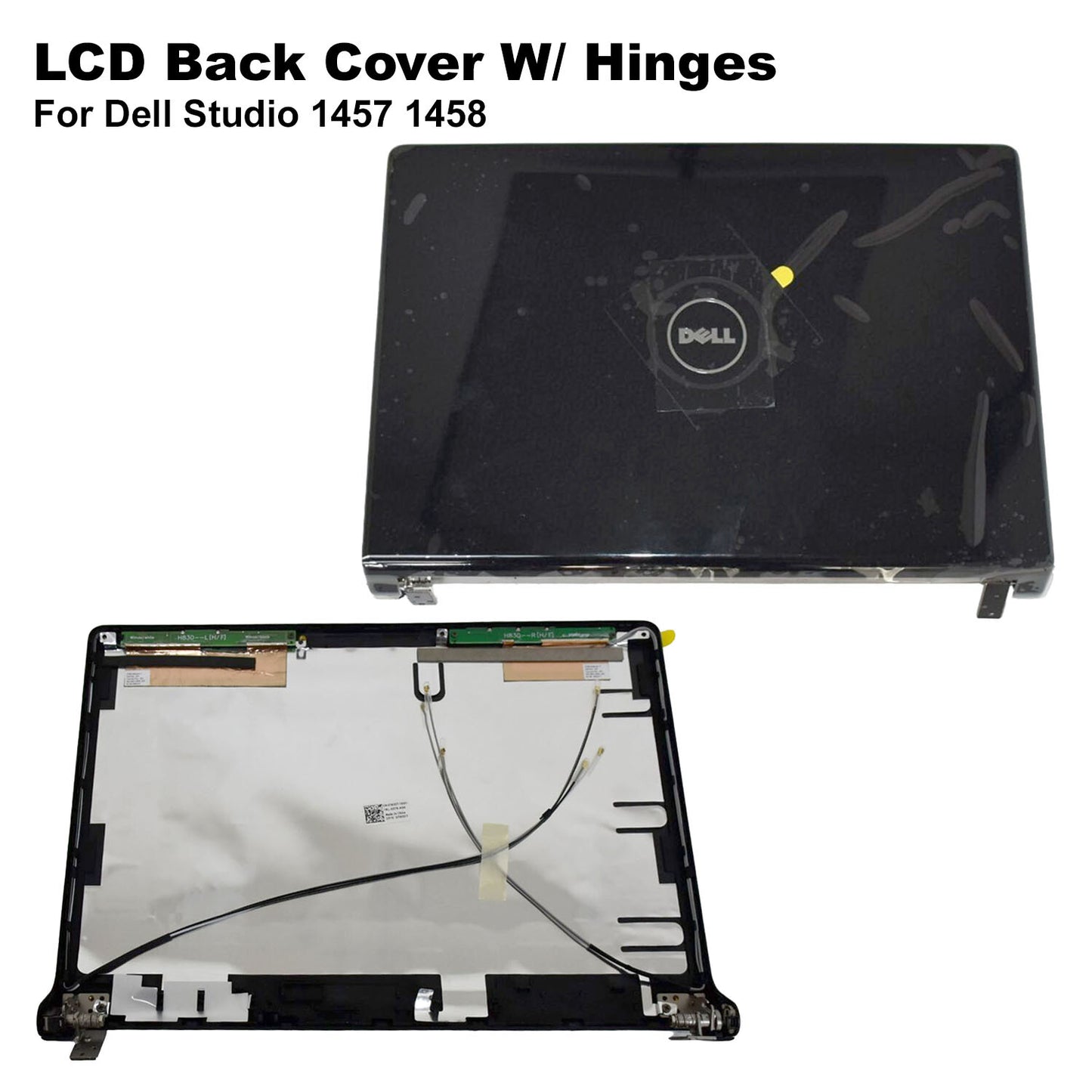 Lot of 4 Dell Studio 1457 1458 Top LCD Back Cover W/ Hinges Black 7M3DT H5MWP
