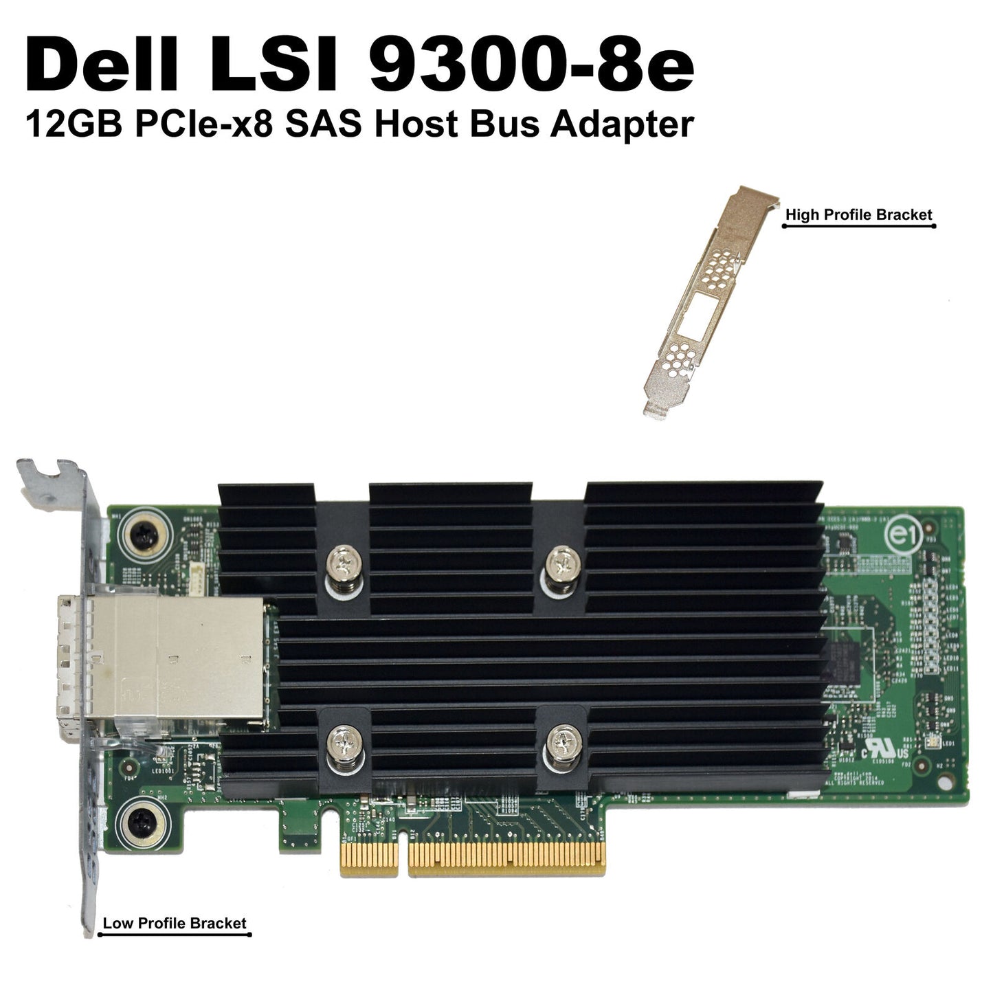 Dell LSI SAS 9300-8e HBA 8-Ports 12Gbps PCIe x8 Host Bus Adapter T93GD (NOT FOR HOME PC)