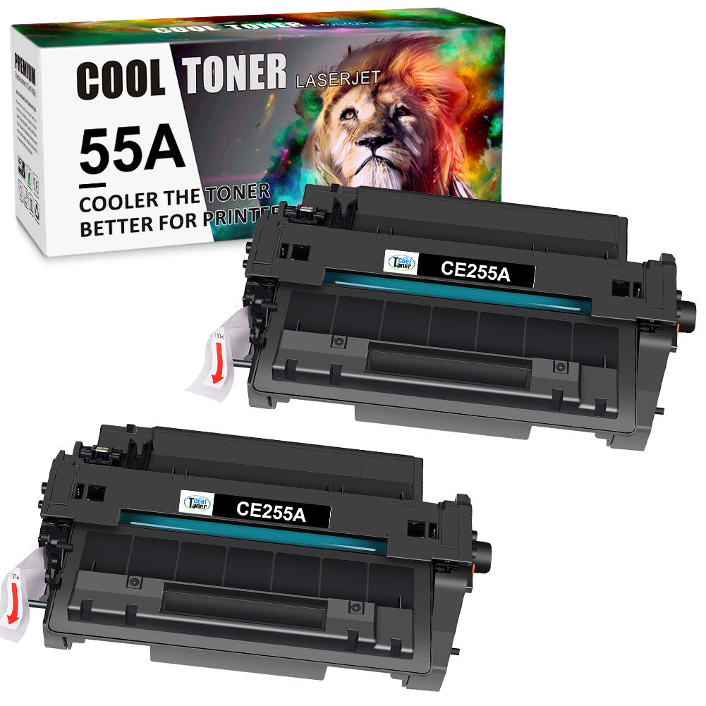 2PK High Yield CE255A 55A Toner Cartridge for HP LaserJet P3015n P3015x P3016