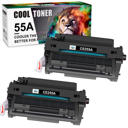 2PK High Yield CE255A 55A Toner Cartridge for HP LaserJet P3015n P3015x P3016