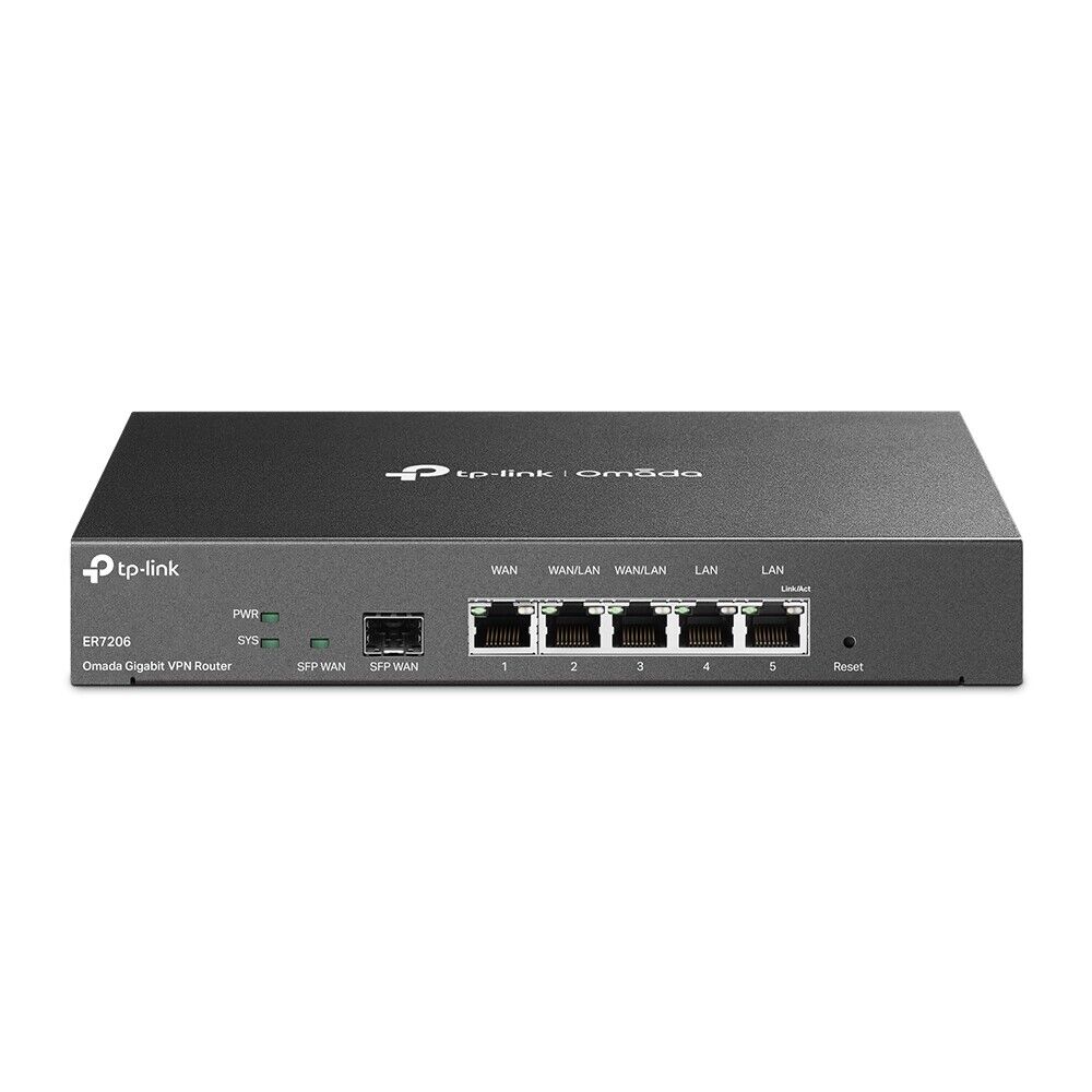 TP-Link ER7206 | Omada 5-Port Gigabit Multi-WAN VPN Router | 2 Config WAN/LANs