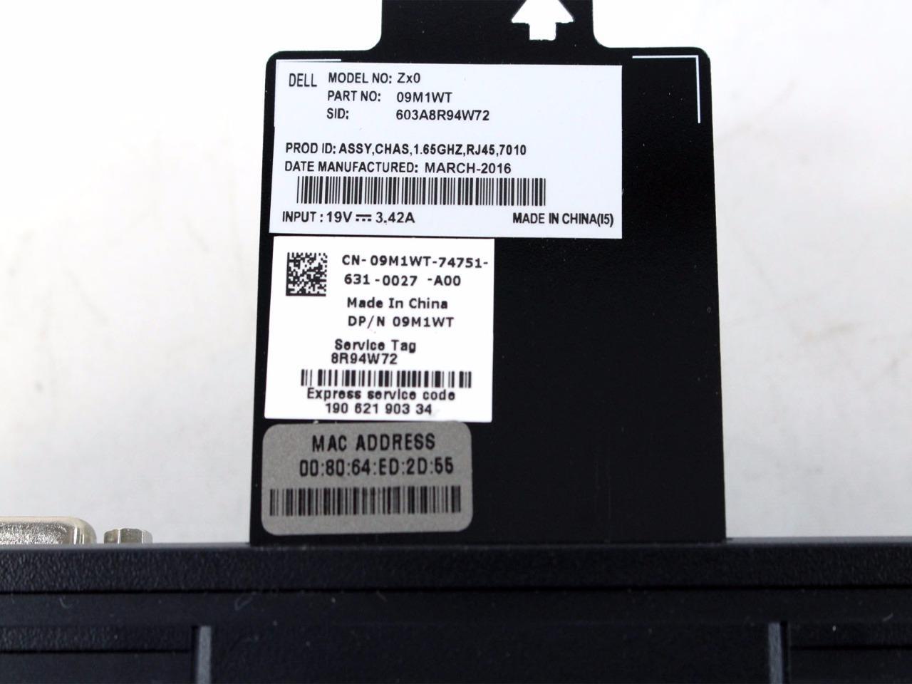 Dell Wyse 7010 Thin Client Zx0 2GB RAM 8GB Flash Wired Ethernet RJ-45 9M1WT+Kit