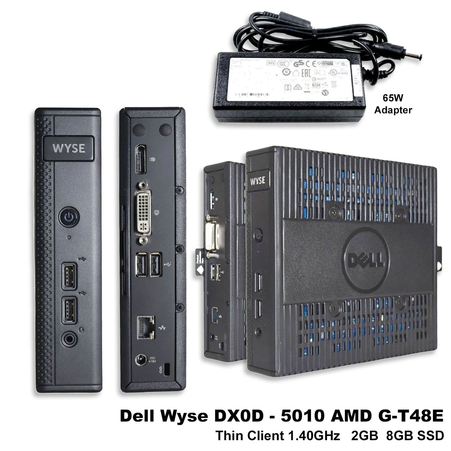 Dell Wyse 5010 Thin Client AMD G-T48E 2GB RAM 8GB SSD ThinOS 8.3_012 RJ-45 H2YVF