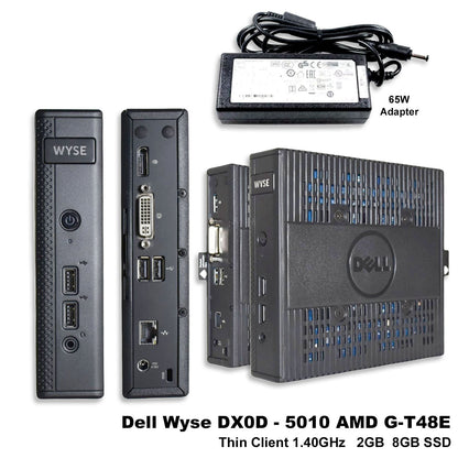 Dell Wyse 5010 Thin Client AMD G-T48E 2GB RAM 8GB SSD ThinOS 8.3_012 RJ-45 H2YVF