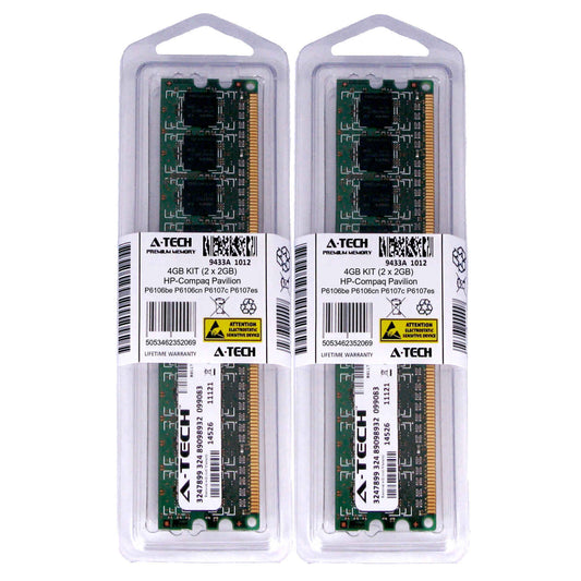 4GB KIT 2 x 2GB HP Compaq Pavilion P6106be P6106cn P6107c P6107es Ram Memory