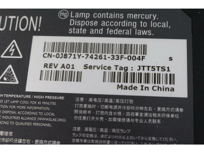 Dell 1420X DLP 2700 Lumens 1024 x 768 XGA Projector Without Lamp J871Y-NO LAMP