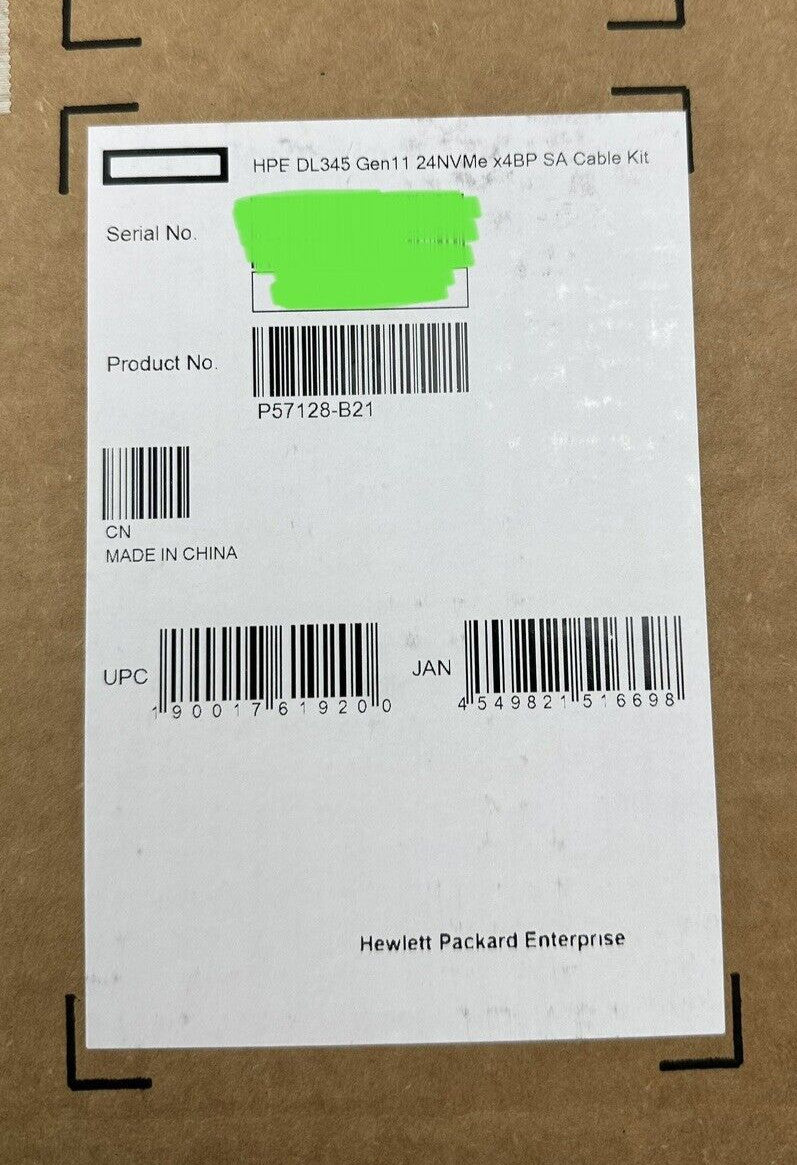 HPE DL345 Gen11 24SFF x4 NVMe Box 1-2-3 Type-p Controller Cable kit P57128-B21