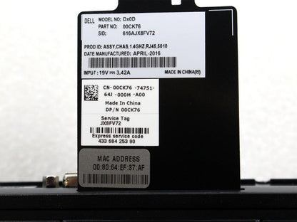 Dell Wyse 5010 Dx0D Wireless D10D T48E DC 1.4GHz 909638-51L 0CK76