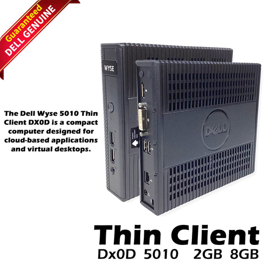 Dell Wyse 5010 Thin Client Dx0D AMD 2GB RAM 8GB SSD ThinOS 8.2 RJ-45 M8PV4