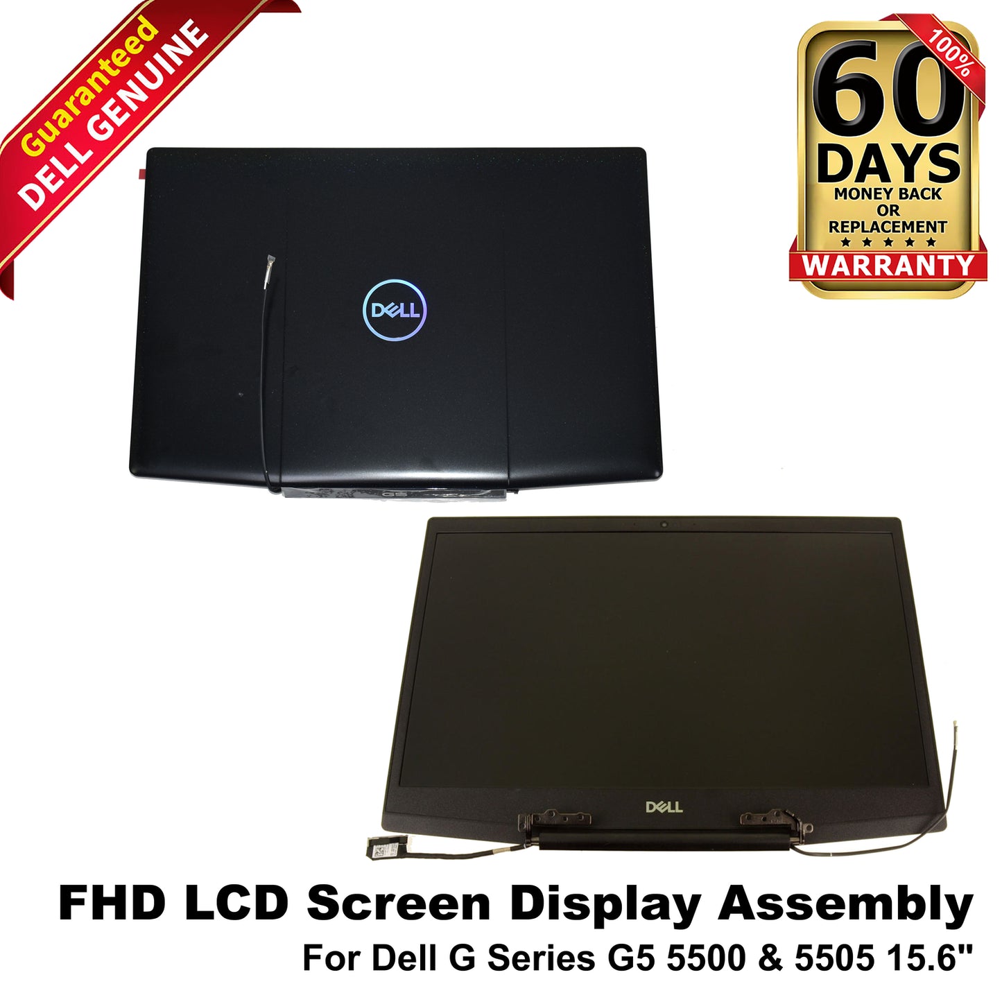 Dell G Series G5 5500 5505 15.6" FHD 60Hz LCD Display Assembly MTXPT - Black
