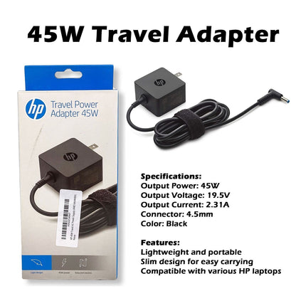 HP 4ME14AA#ABA Travel Power Adapter 45W 4.5mm Connector