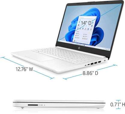 New HP Laptop 14" HD Intel 4-Core N4120 8GB 192GB Webcam Office USB HUB Win 11