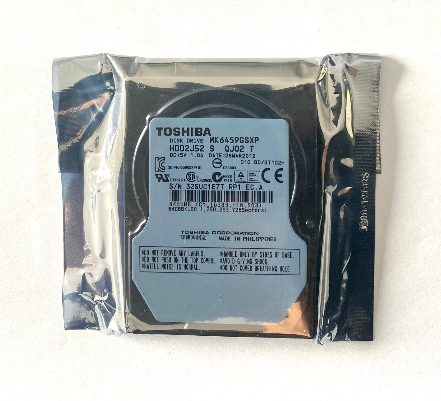Toshiba MK6459GSXP 640GB HDD2J52 2.5" Hard Drive Laptop