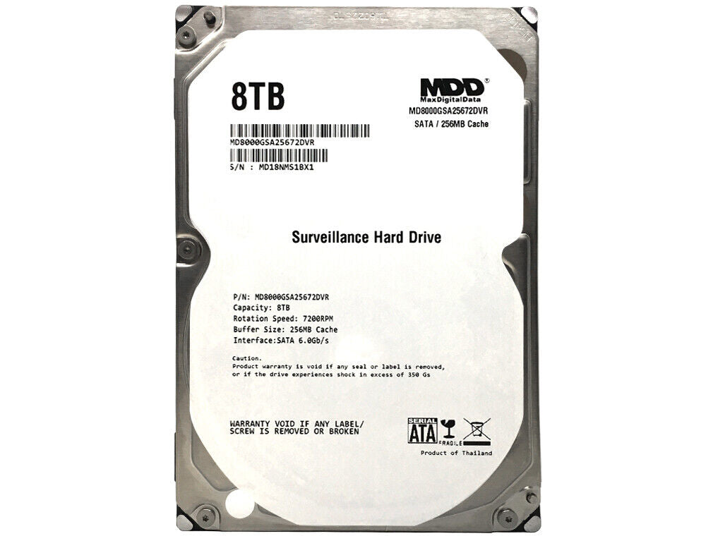 MDD 8TB 7200RPM 256MB Cache SATA 6.0Gb/s 3.5" Hard Drive for Surveillance HDD