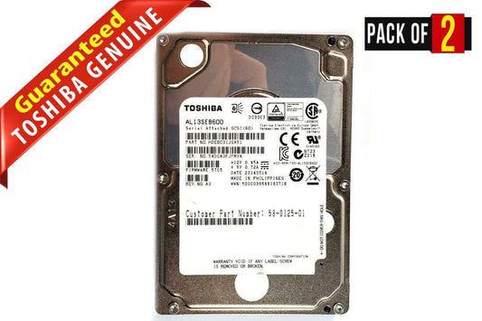 LOT x 2 Toshiba HDEBC01JGA51 AL13SEB600 600GB 10K 2.5 6G SAS Hard Drive (NOT FOR HOME PC)