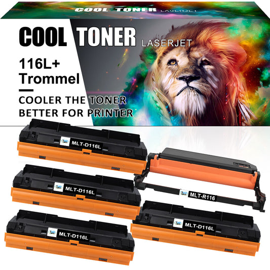 4x MLT-D116L Toner + 1x MLT-R116 Drum Unit for Samsung SL-M2835DW M2885FW M2625D