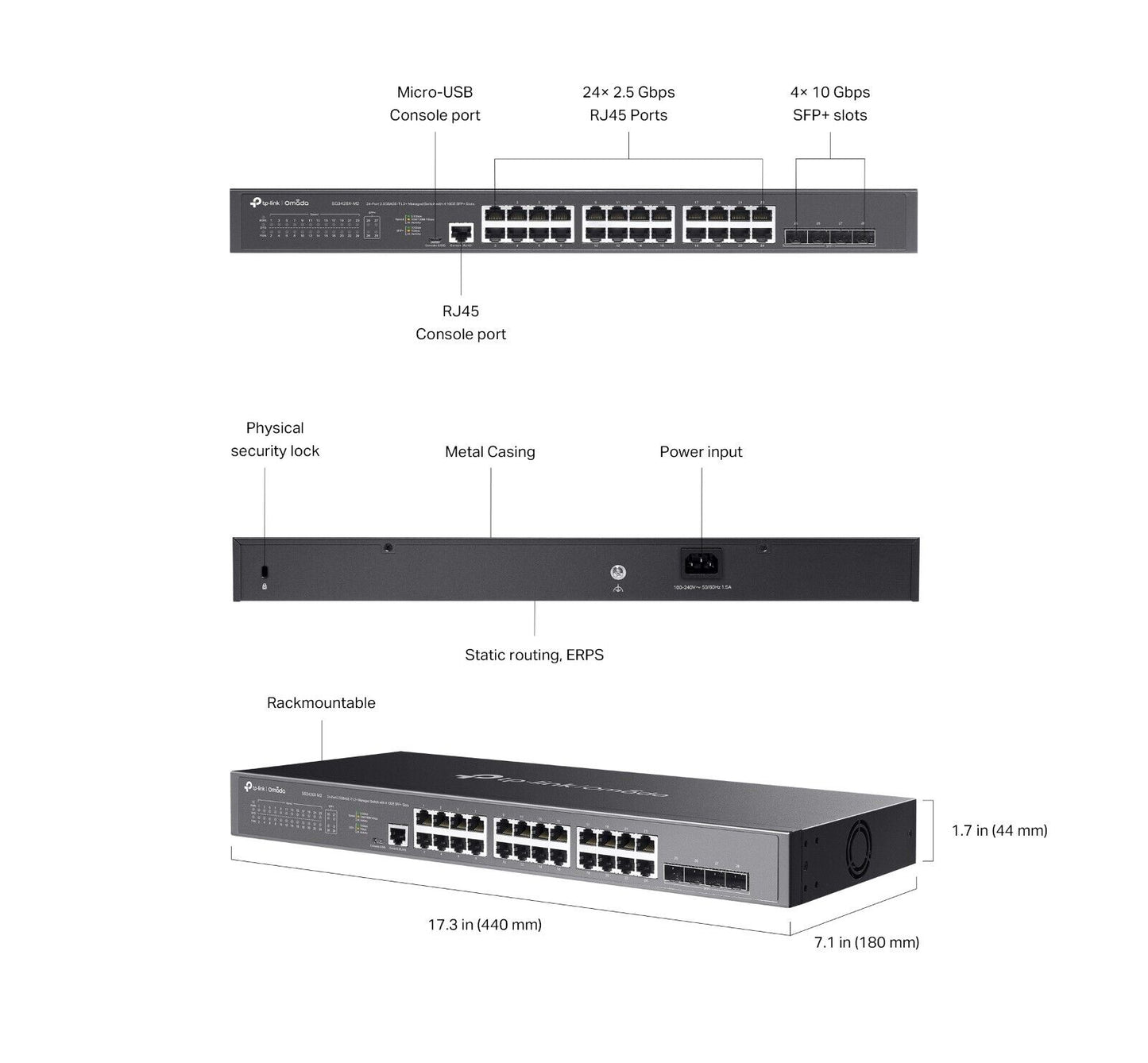 TP-Link SG3428X-M2 | Omada 24-Port 2.5Gbps L2+ Managed Switch | 4* 10GbE SFP+