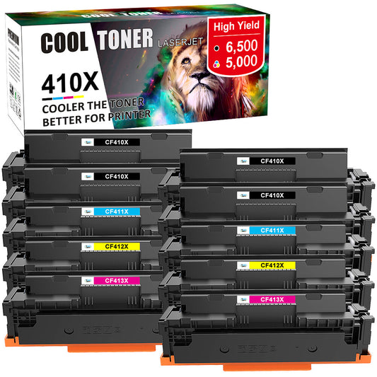 10 Pack 410X CF410X CF411X CF412X CF413X Toner For HP Color LaserJet Pro M452nw