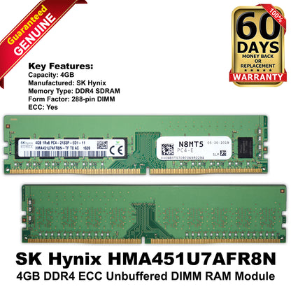 Dell SK Hynix HMA451U7AFR8N-TF 4GB DDR4-2133 ECC UDIMM PC4-17000P Server RAM (NOT FOR HOME PC)