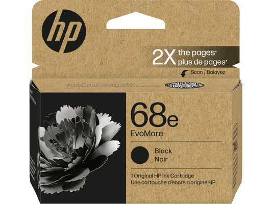 HP 68e EvoMore Black Original Ink Cartridge, ~320 pages, 7FP22TN