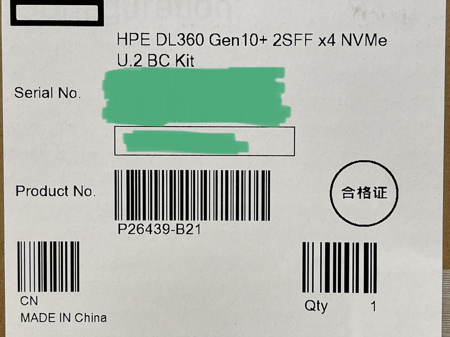 HPE DL360 Gen10+ Plus 2SFF x4 U.2 BC Parts Kit Cage+Backplane+Power+Signal Cable